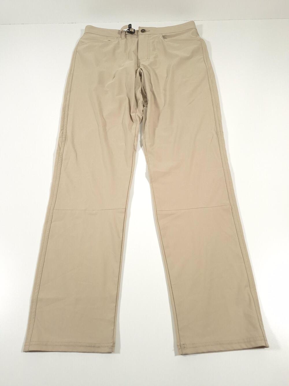 PrAna Zion Stretch Pants Men's 32x32 Beige Nylon Stretch Hiking Climbing